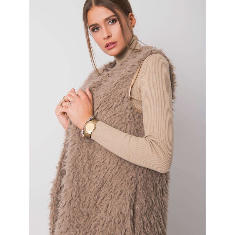 Wool Fashion Italia Vest-AT-KZ-22105.11P-dark beige