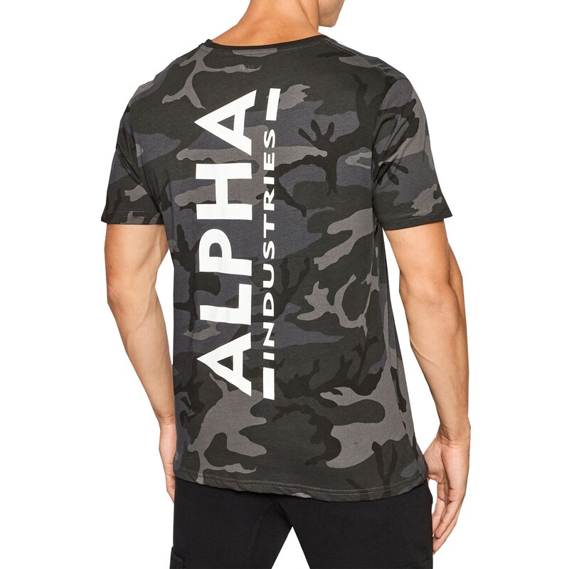 Alpha Industries Backprint T (black camo) M