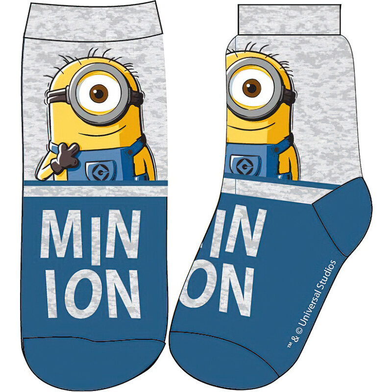 E plus M Dětské chlapecké ponožky MIMONI 5234379,šedo-modré, klasické, vel. 27/30