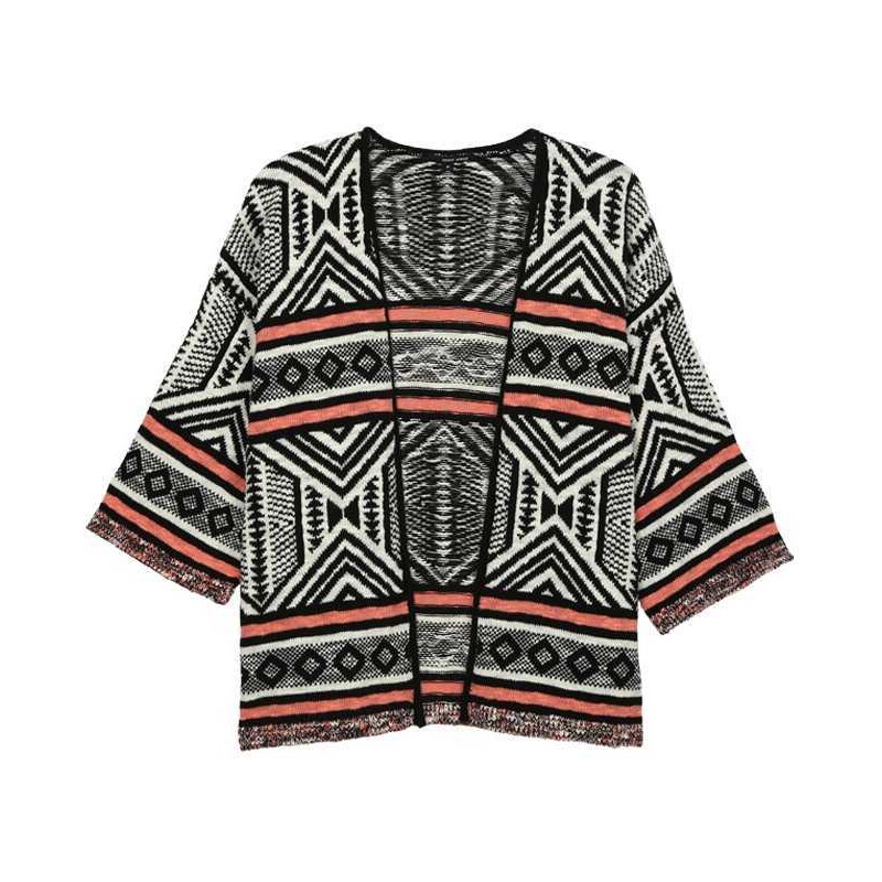 Tally Weijl Black Aztec Knitted Cardigan