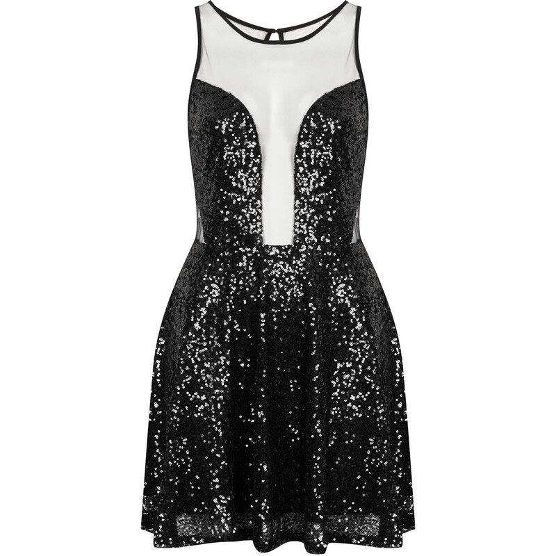 Topshop **New Moon Sequin and Mesh Dress by WYLDR