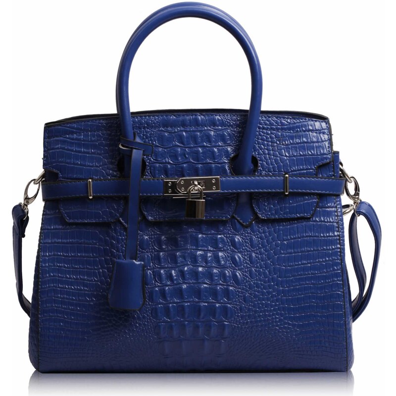 Modrá kabelka v imitaci kroko LS Fashion LS00140C modrá