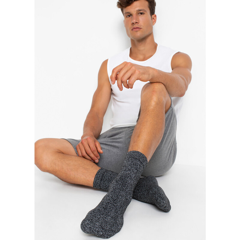 bonprix Termo froté ponožky s organickou bavlnou (5 párů v balení) Černá