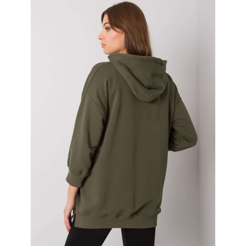 Fashionhunters Khaki mikina s kapsami Leora