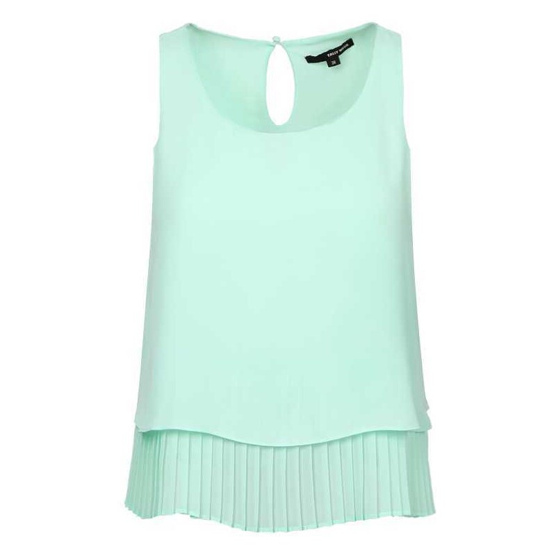 Tally Weijl Mint Green Sheer Top with Pleat Layer