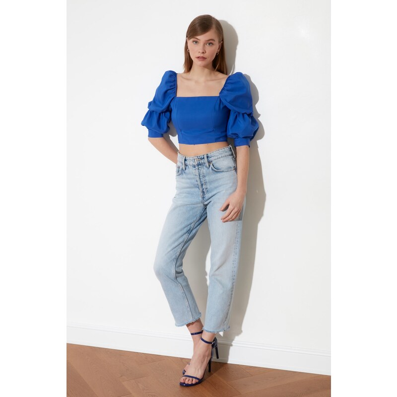 Dámský crop top Trendyol Ruffle detailed