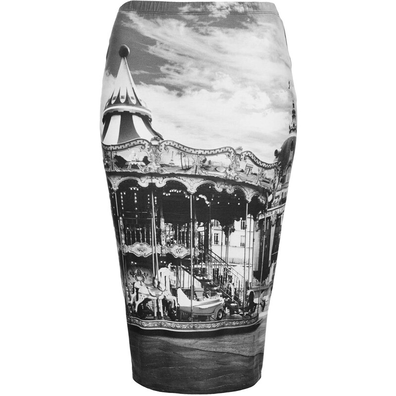 Topshop Carousel Print Tube Skirt