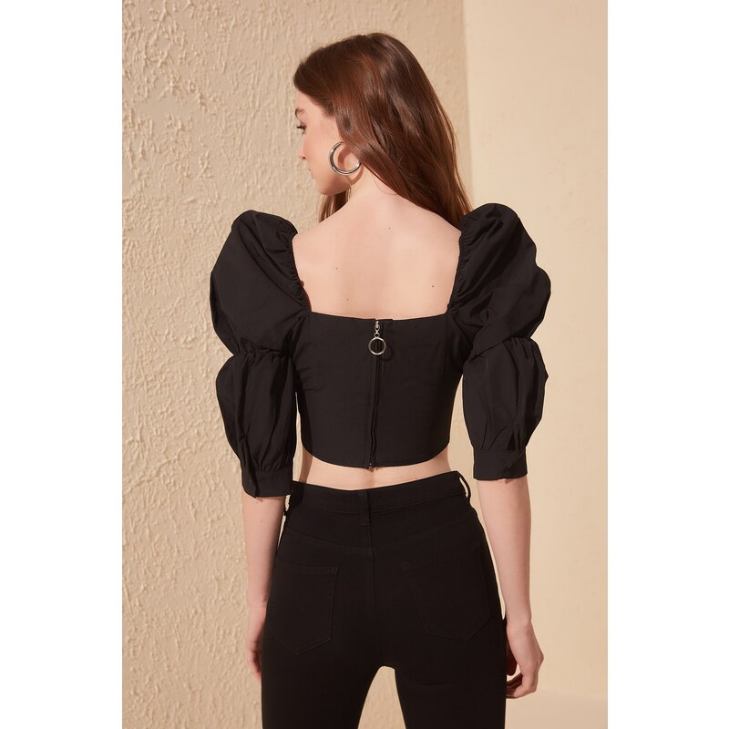 Dámský crop top Trendyol Ruffle detailed