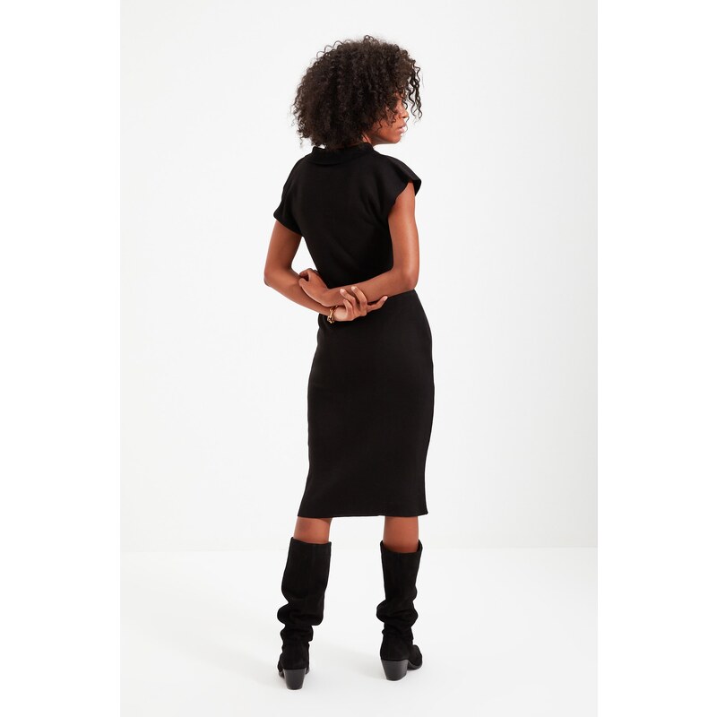 Trendyol Black Polo Collar Knitwear Bottom-Top Suit