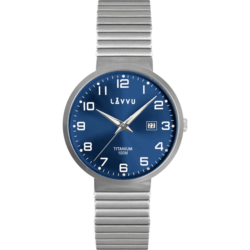 LAVVU Titanové pružné hodinky s vodotěsností 100M LAVVU LUNDEN Blue 63306844