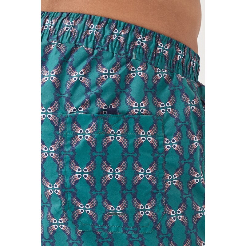 AC&Co / Altınyıldız Classics Men's Green Standard Fit Casual Patterned Swimwear Marine Shorts