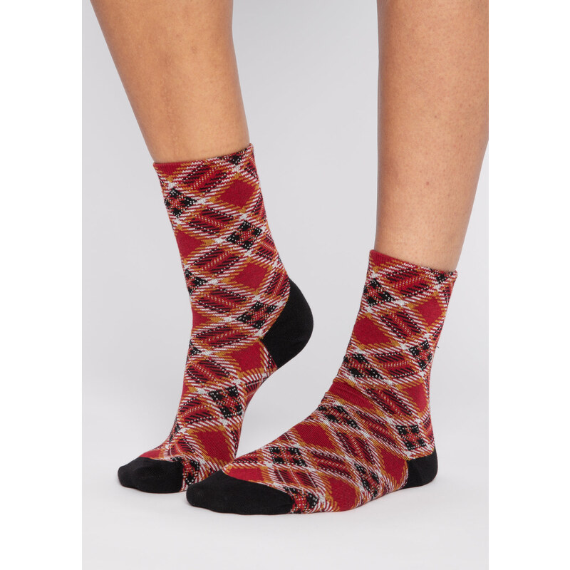 Barevné bavlněné ponožky Blutsgeschwister Červené kára