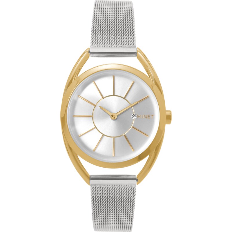 MINET Stříbrno-zlaté dámské hodinky MINET ICON BICOLOR MESH MWL5092 63306851
