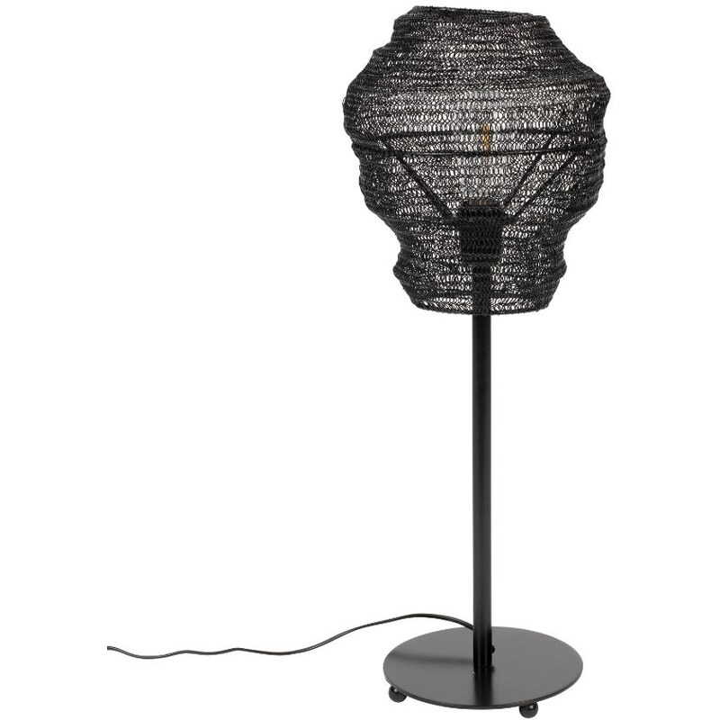 White Label Černá kovová stolní lampa WLL LENA