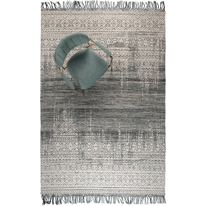 White Label Ručně tkaný šedo béžový koberec WLL LIV 170 x 240 cm