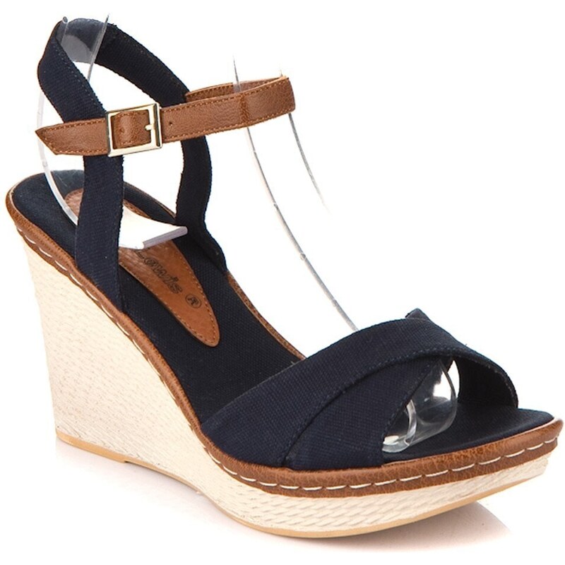 Fox Shoes Navy Blue Women's Wedge Heeled Shoes