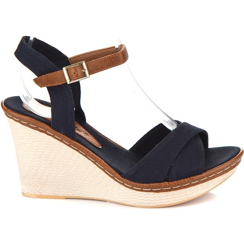 Fox Shoes Navy Blue Women's Wedge Heeled Shoes