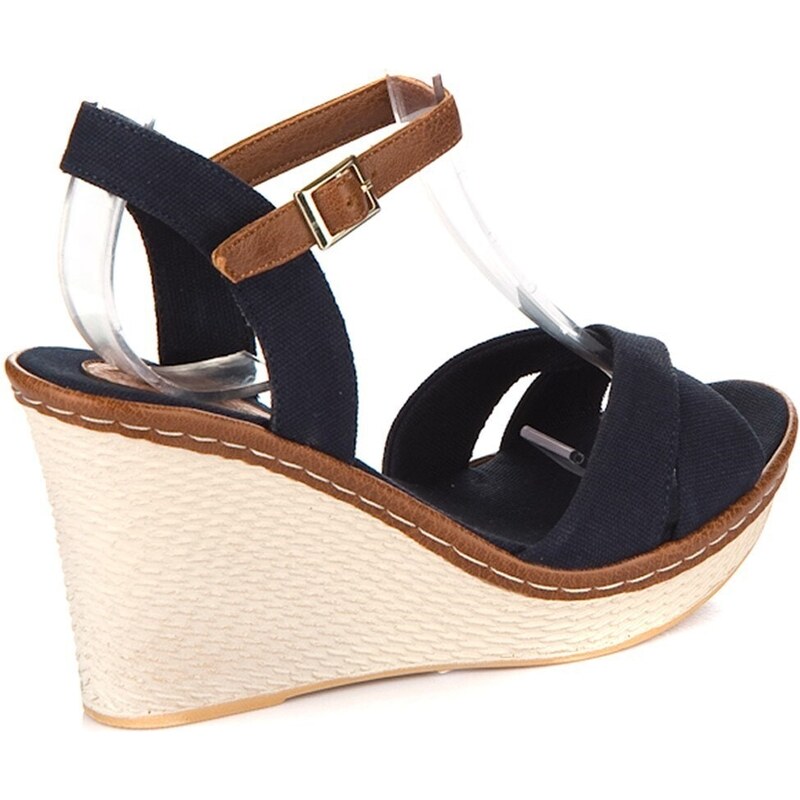 Fox Shoes Navy Blue Women's Wedge Heeled Shoes