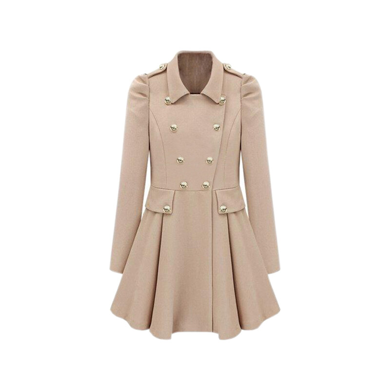 ROMWE Double-breasted Cream Trench Coat