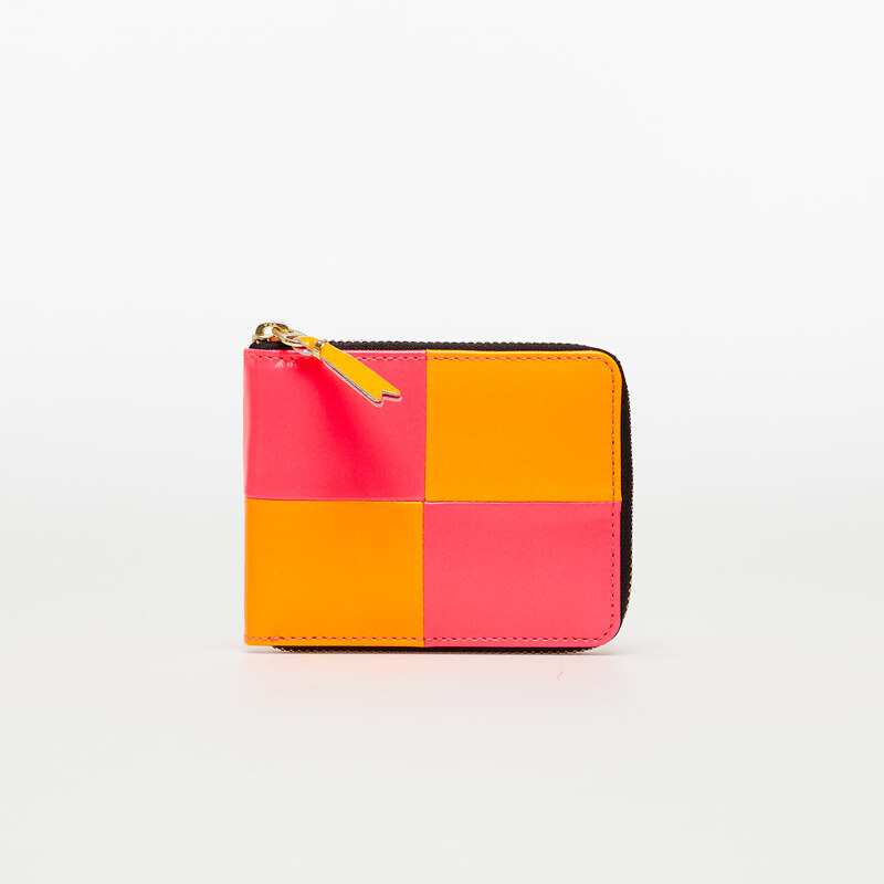 Comme des Garçons Wallets Pánská peněženka Comme des Garçons Fluo Squares Wallet Light Orange/ Pink