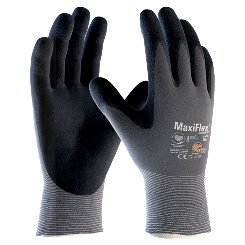 MaxiFlex Ultimate AD-APT, prodyšné máčené rukavice ATG42-874, dlaň s antiperspirantem