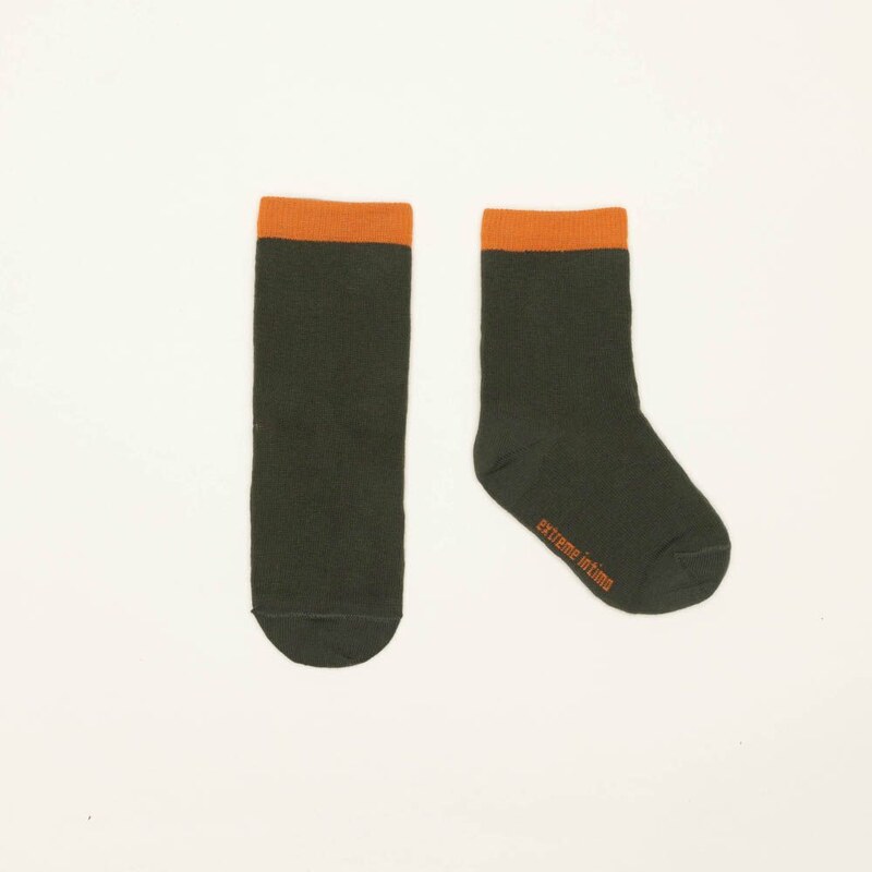 Ponožky khaki oranžový lem extreme intimo