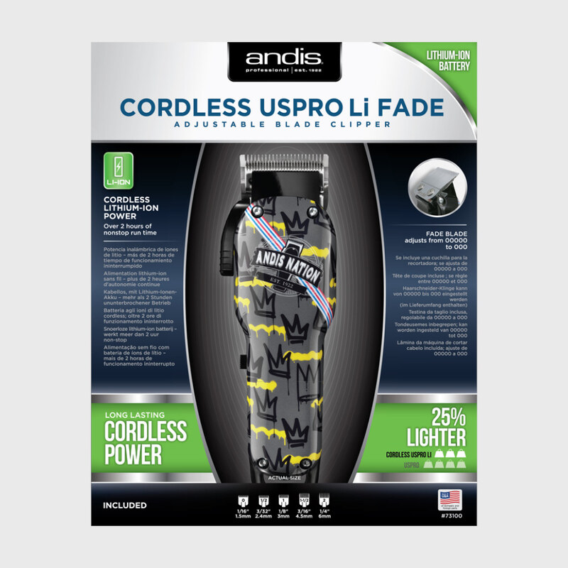 ANDIS 73100 US Pro Fade Nation Li - LCL Cordless profesionální strojek na vlasy