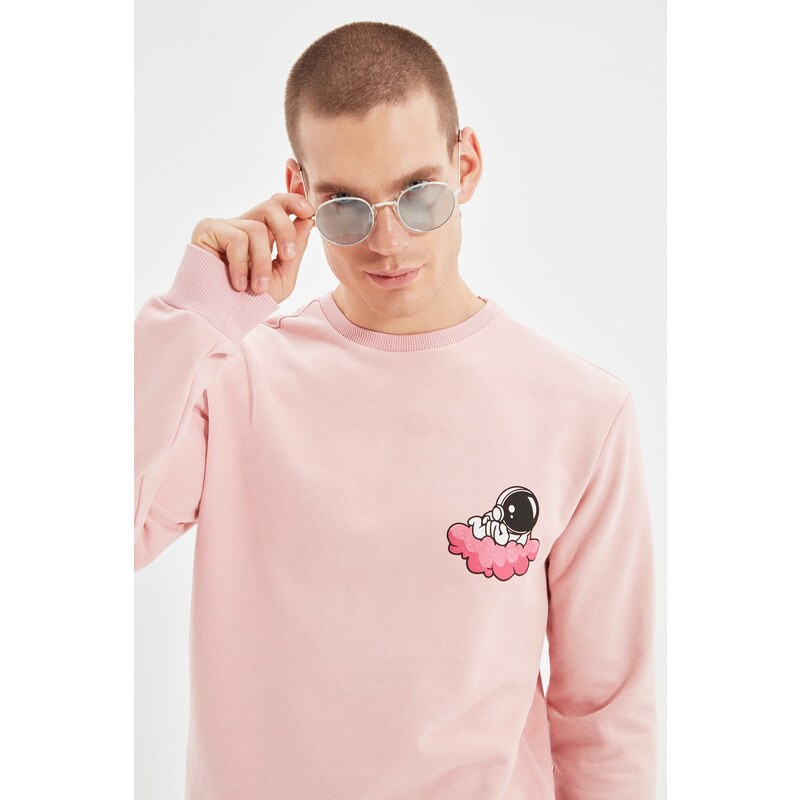 Trendyol Powder Regular Fit Crew Neck Cotton Sweatshirt