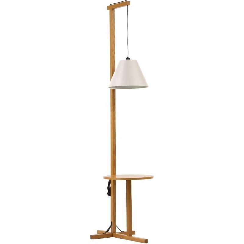 Bílá dubová stojací lampa Woodman Floor 199 cm