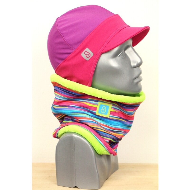 BajaDesign softshellová čepice pro holky fialová, růžová čelenka vel. 58
