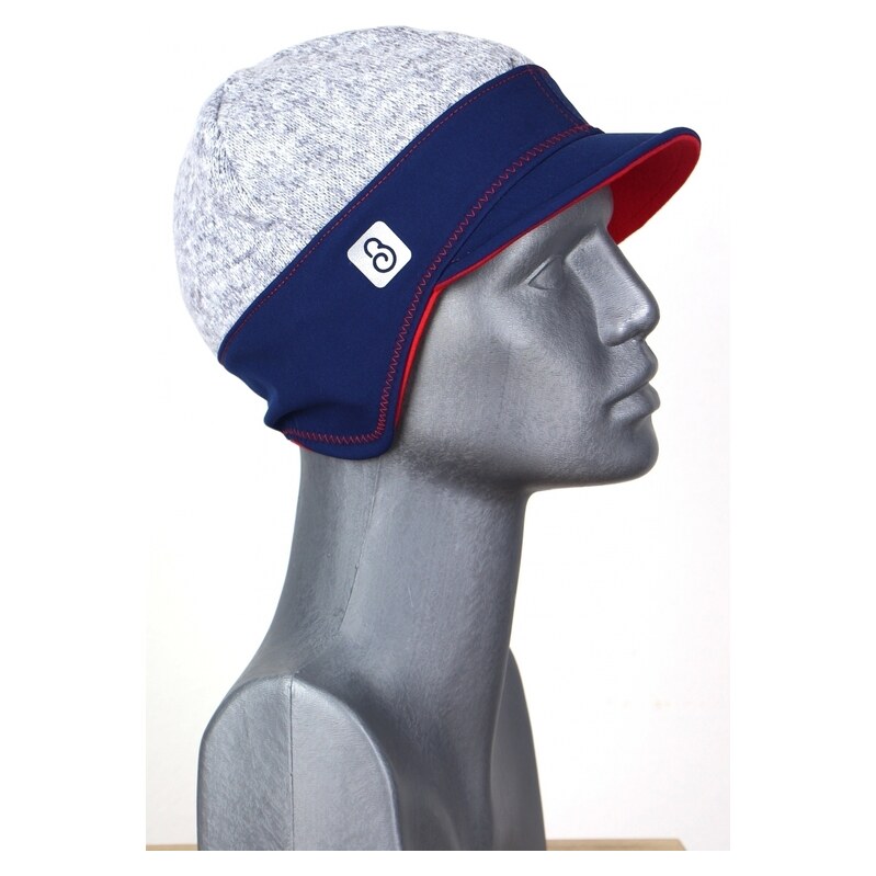 BajaDesign čepice pro holky, šedá svetrovina,nám. modř vel. 58