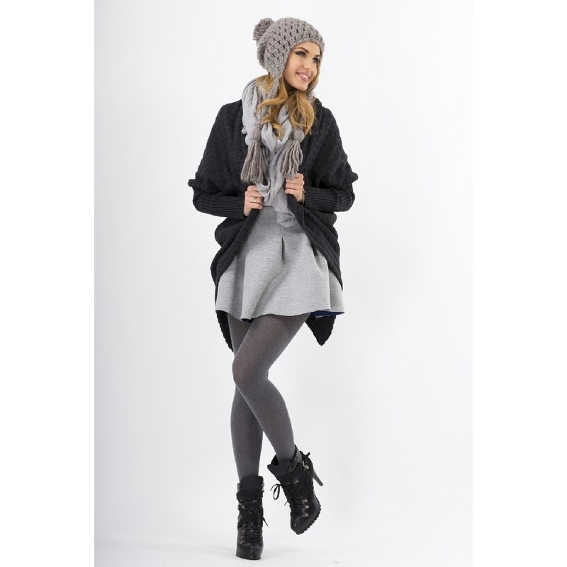 Pletený dámský kabátek Makadamia MS16 tmavě šedý