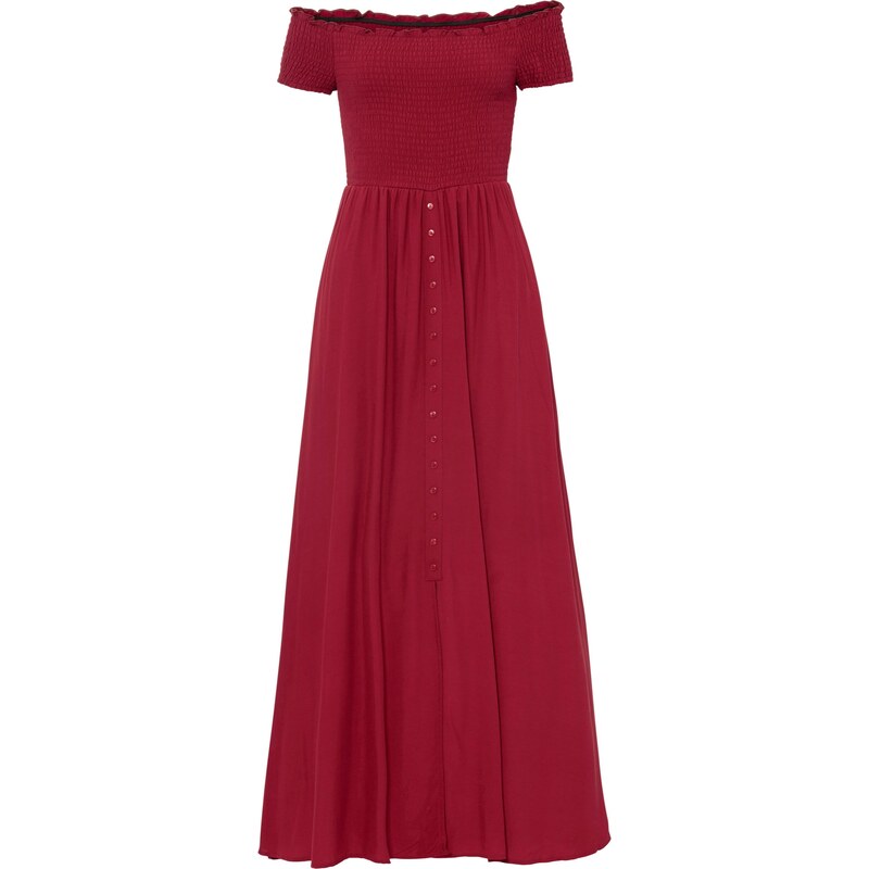 bonprix Šaty se žabičkovaným detailem Červená