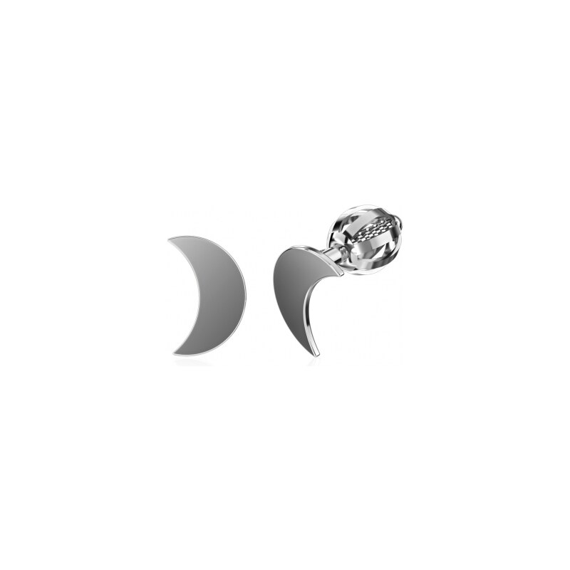 Couple, Minimalistické náušnice IDOL Moon, bílé zlato, 585-66-3-0574 113737826