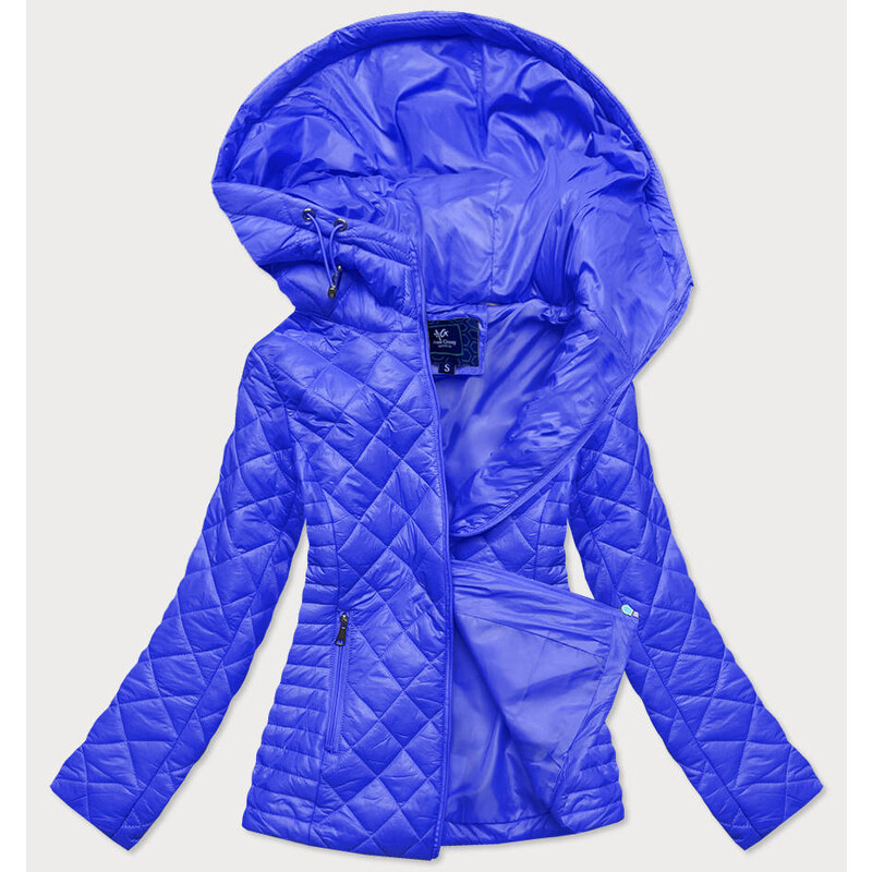 Ann Gissy Světle modrá prošívaná dámská bunda s kapucí (LY-01)
