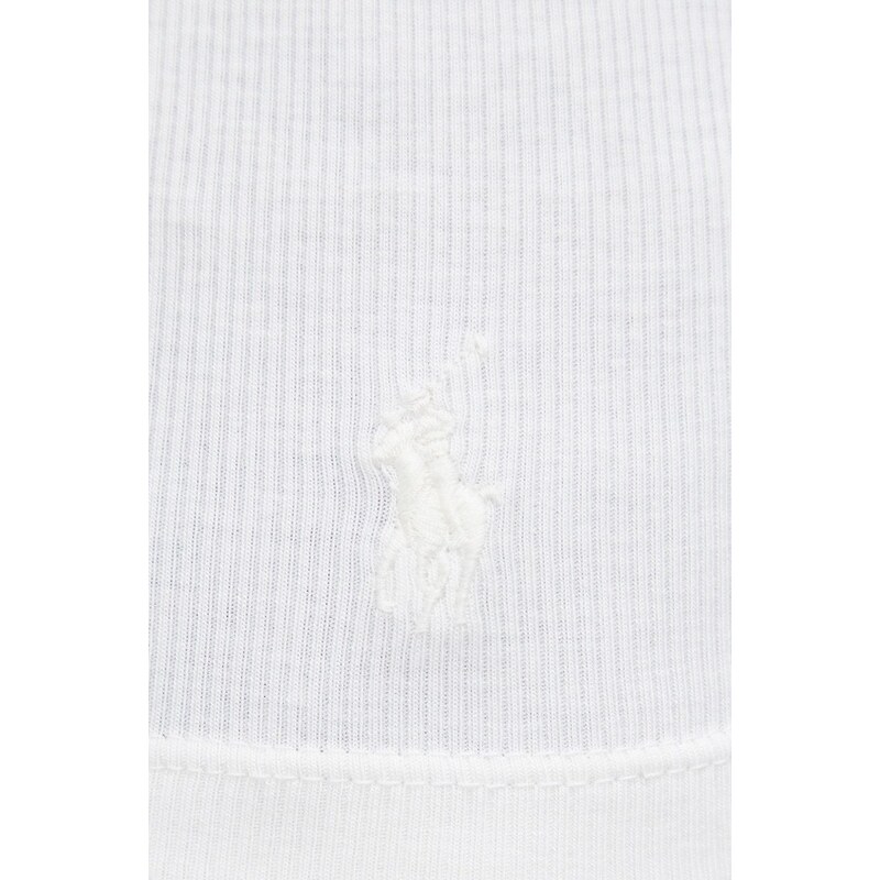 Tričko s dlouhým rukávem Polo Ralph Lauren dámské, krémová barva, s rolákem
