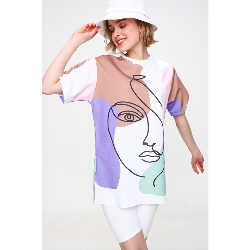 Dámské tričko Trend Alaçatı Stili Abstract