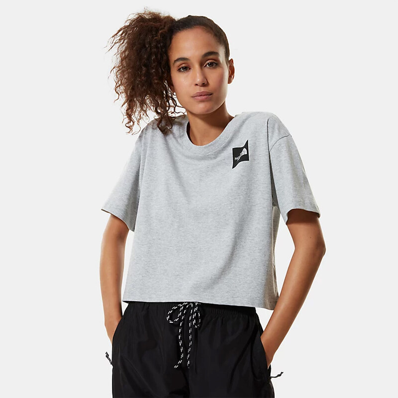 THE NORTH FACE Šedé crop třičko Fine Tee M