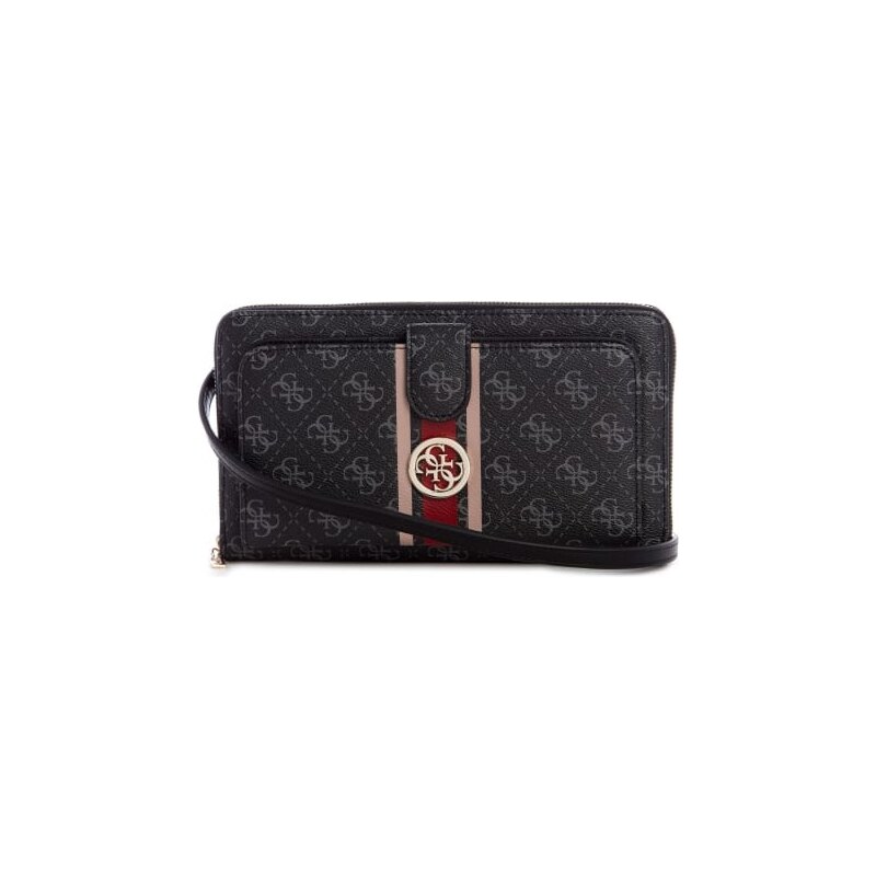 GUESS kabelka Jensen Travel Crossbody Wallet coal Černá