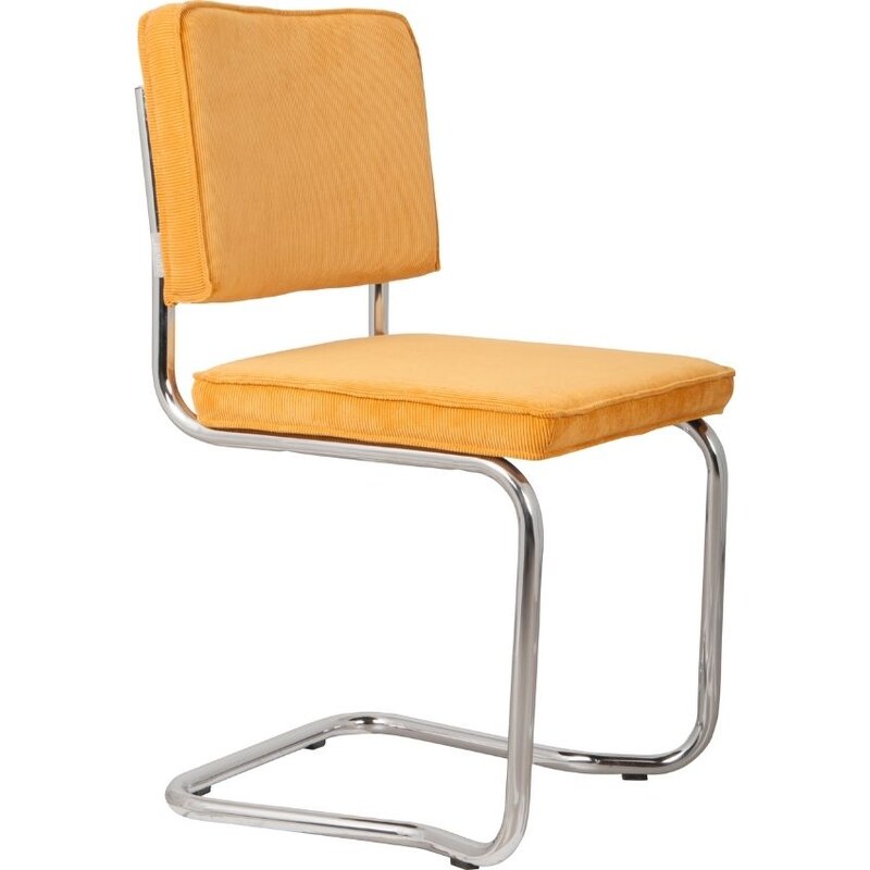 Žlutá manšestrová jídelní židle ZUIVER RIDGE KINK RIB