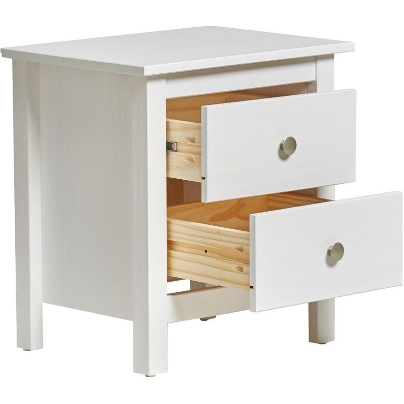 Bílý borovicový noční stolek Marckeric Berna 46 x 35 cm