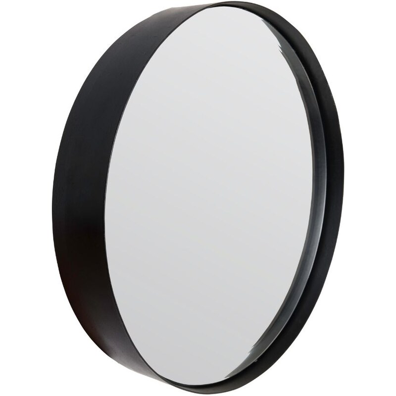 White Label Černé závěsné zrcadlo WLL Raj Small O 36 cm