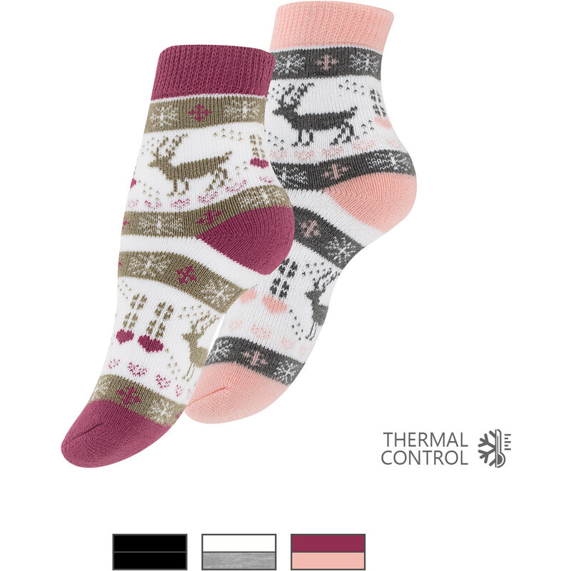 Yenita Ponožky dámské THERMO - zimní motiv - 2 páry