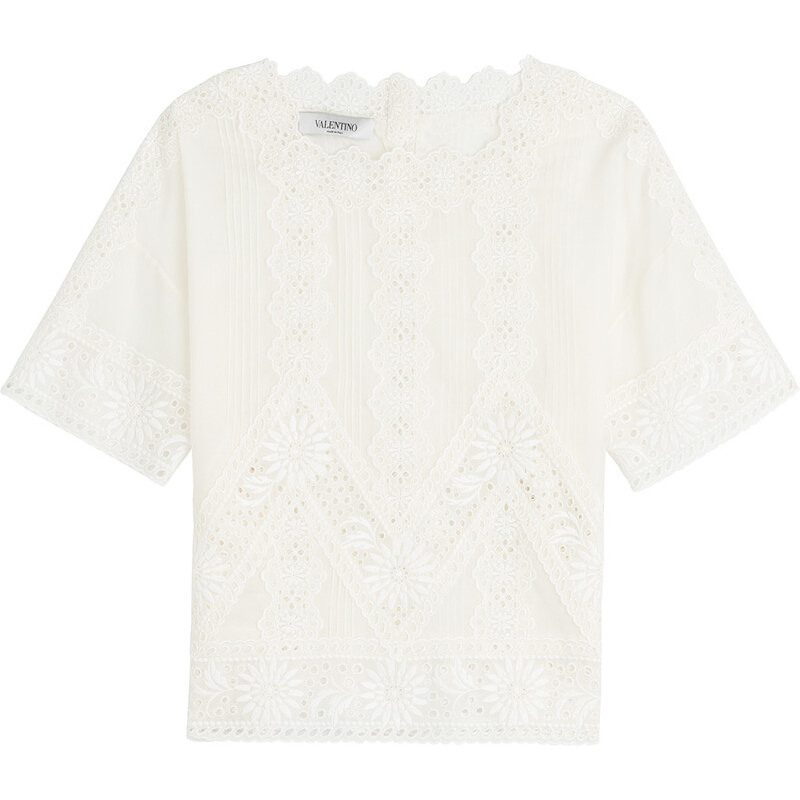 Valentino Cotton Top with Lace