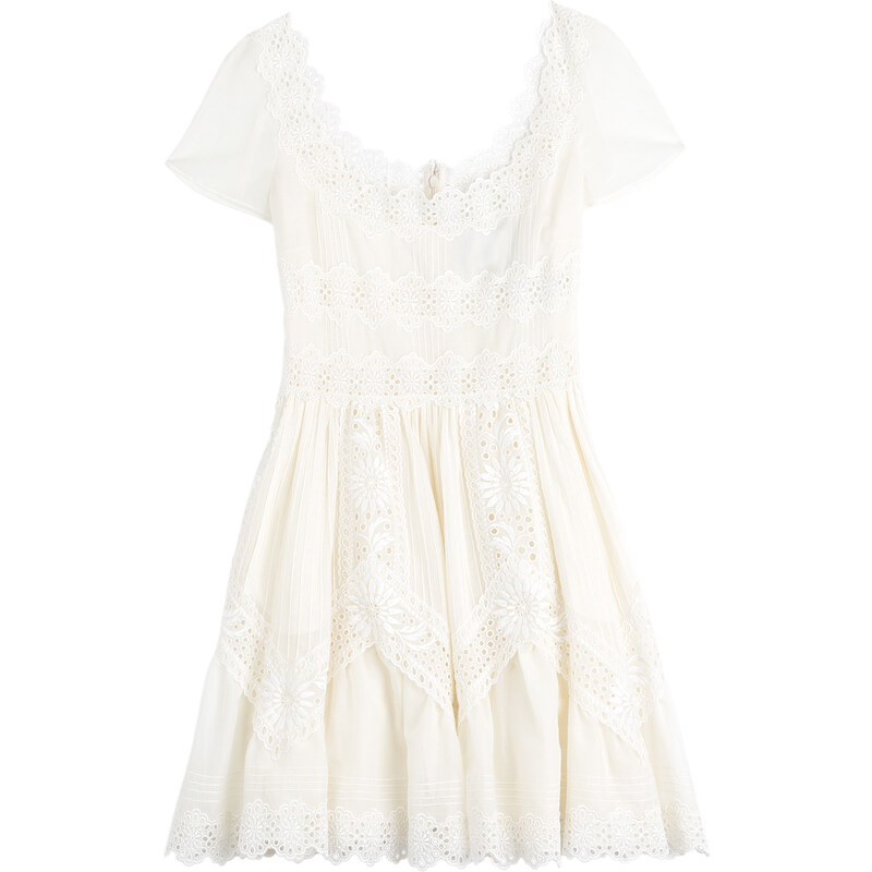 Valentino Cotton Dress with Broderie Anglaise