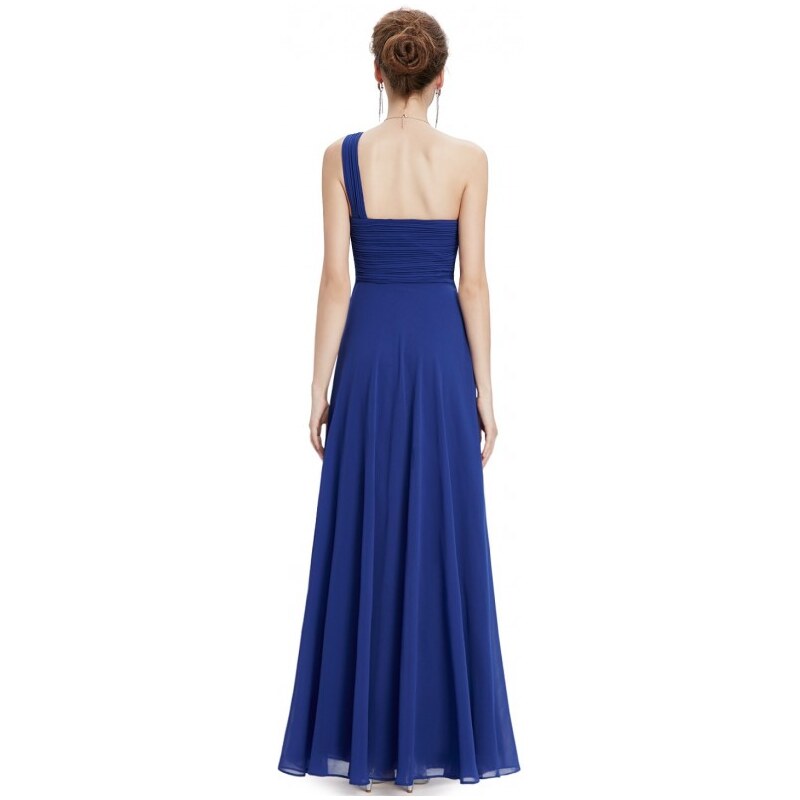 Ever Pretty dlouhé modré společenské šaty na jedno rameno Elizé