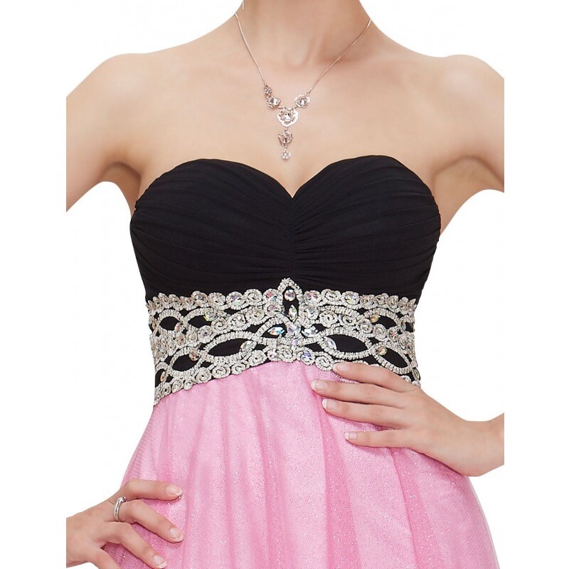 Ever Pretty dlouhé růžové tylové maturitní plesové šaty Violet