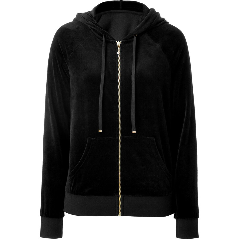 Juicy Couture Velour Relaxed Hoodie in Black