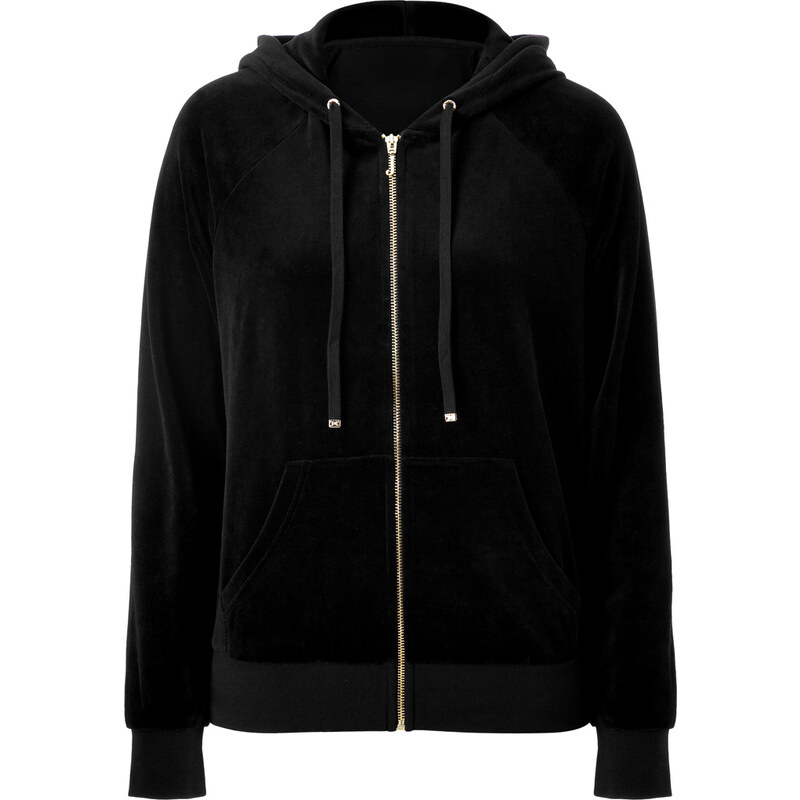 Juicy Couture Velour Relaxed Studded Hoodie in Black
