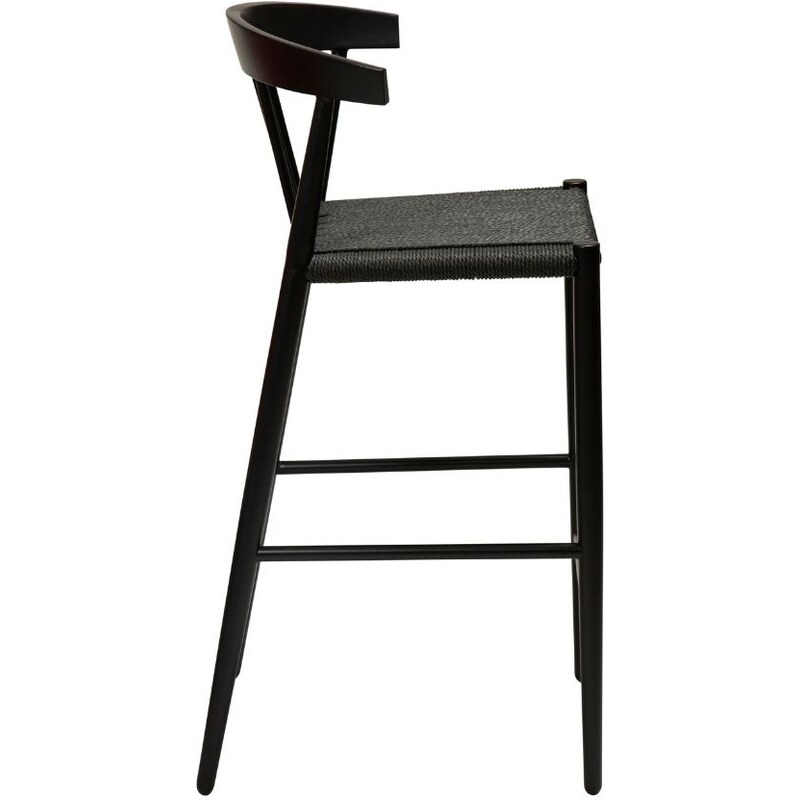 ​​​​​Dan-Form Černá kovová barová židle DAN-FORM Sava s výpletem 66,5 cm